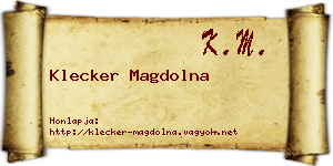 Klecker Magdolna névjegykártya